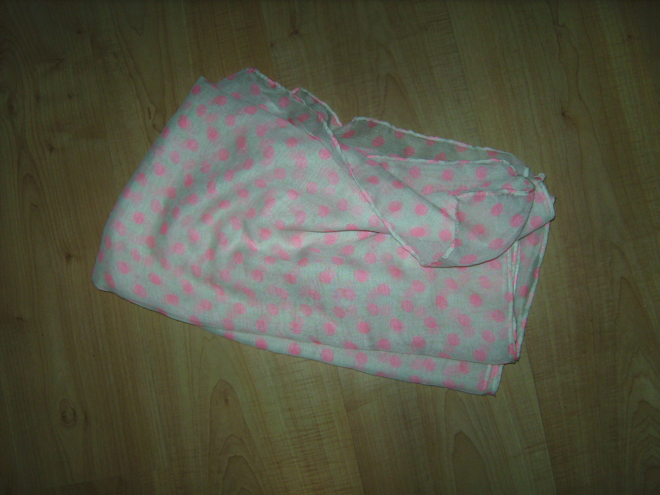 Tuch rosè Poladots, Colour Blocking, XL Schal lace/semitransparent, neonfarben