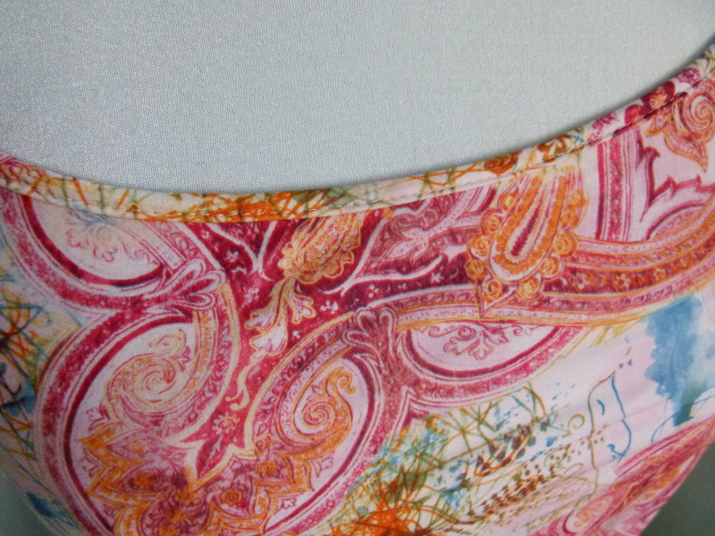 Twinset Chiffon Bluse mit passendem Top, pink orange hellblau, Boho Mori Hippie Sommer Strand Lagenlook Goa Festival