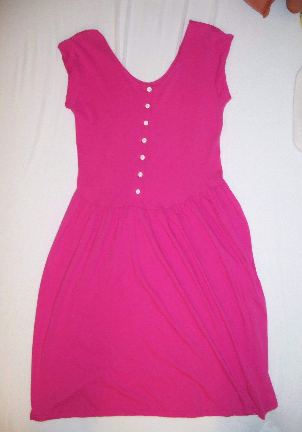VINTAGE// Wadenlanges 80er-Baumwollkleid für den Sommer