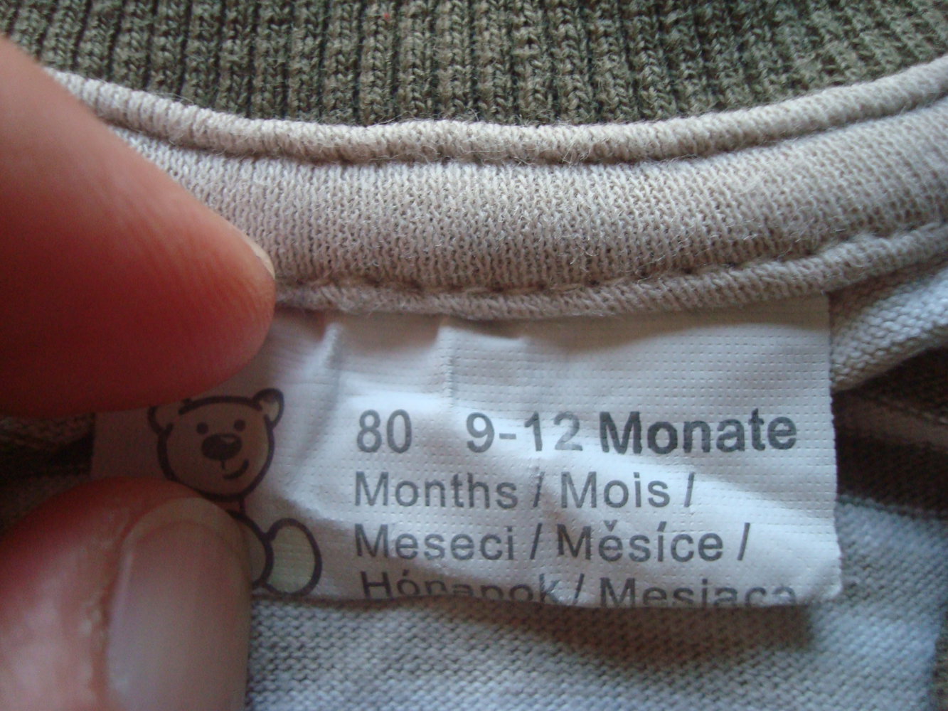 Langarmshirt, Pullover mit Bär G. 80