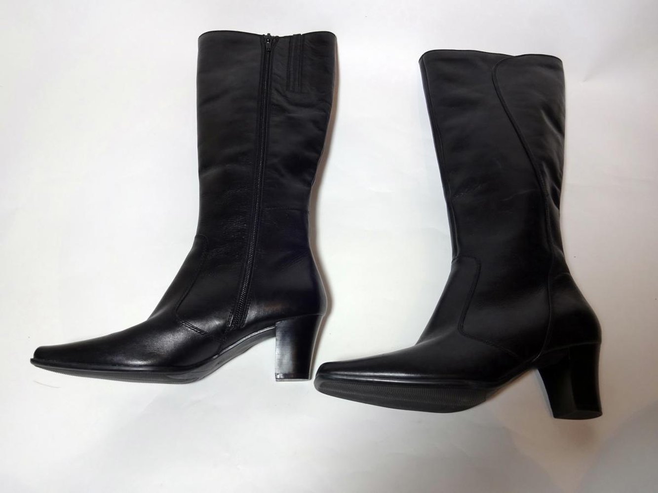 Schwarze Lederstiefel Winter Herbst Gr. 37