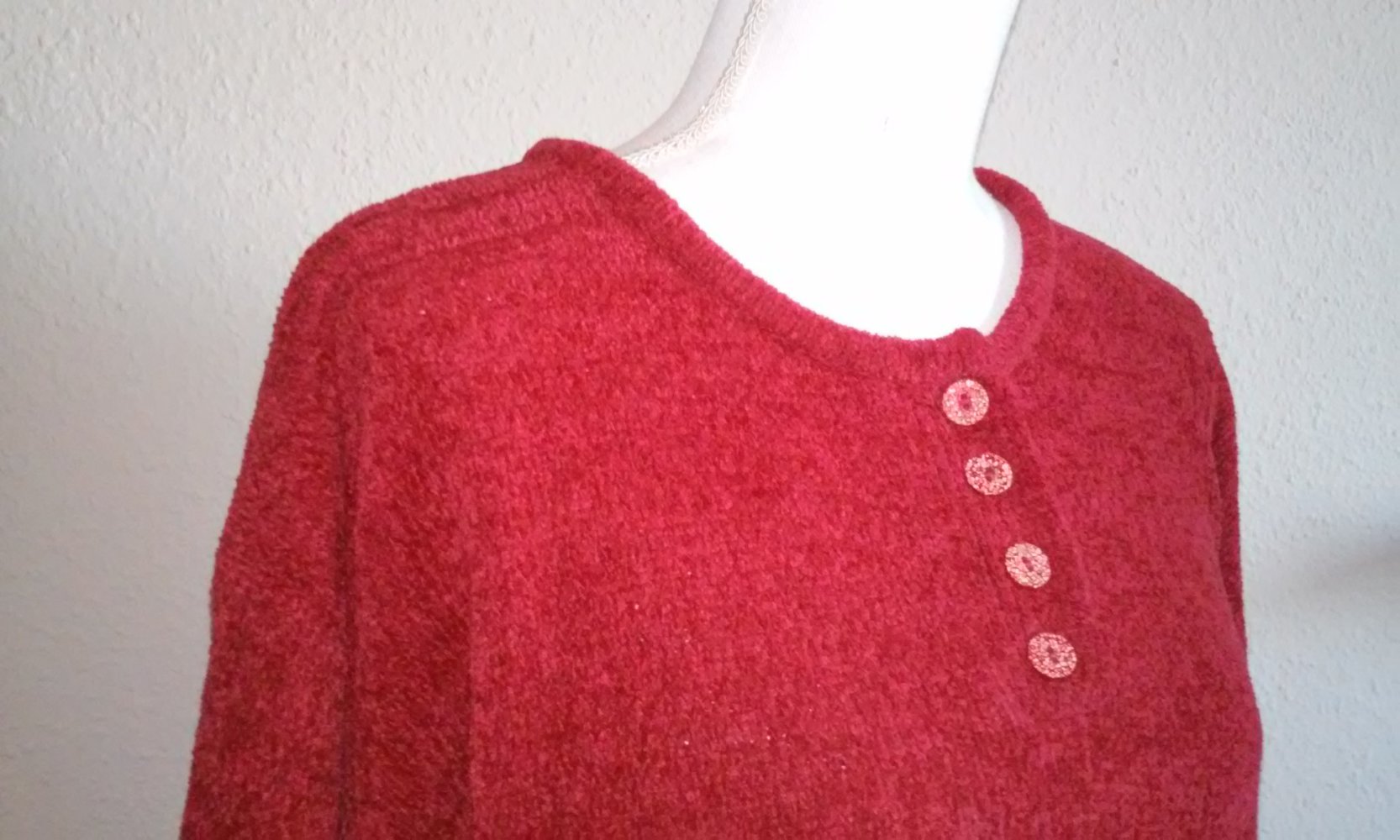 Pullover Rilli Pulli langärmlig Knopfleiste anschmiegsam weich