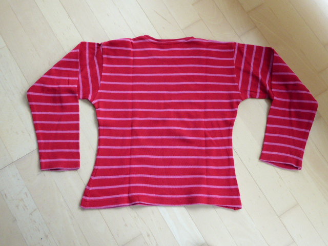 Gestreiftes Baumwollshirt in rot/pink