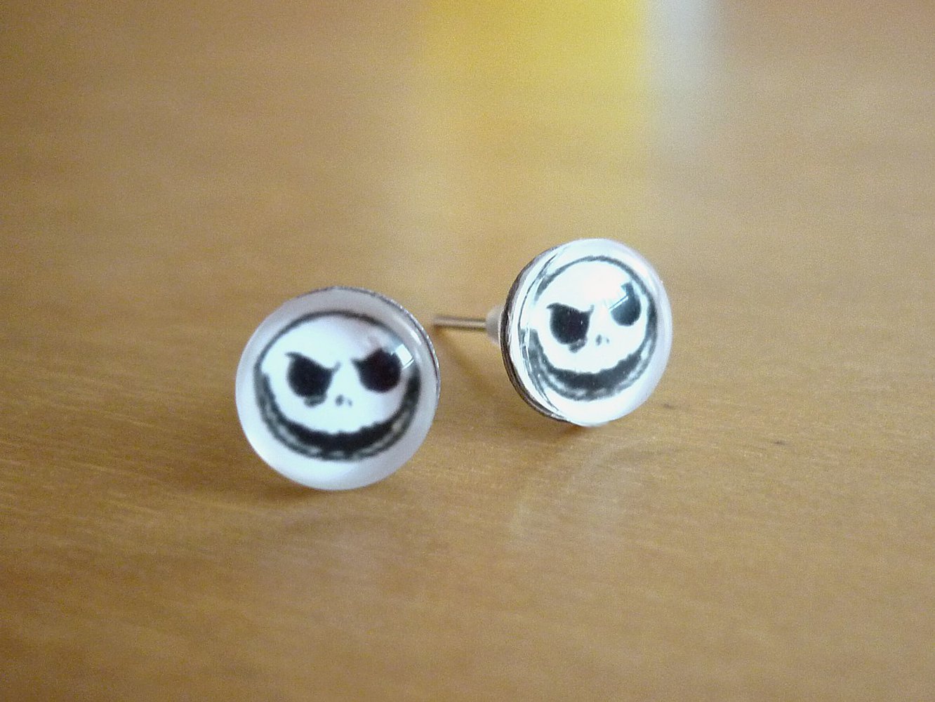 Ohrstecker Jack Skull Gothic Ohrringe Nightmare before christmas schwarz weiß halloween
