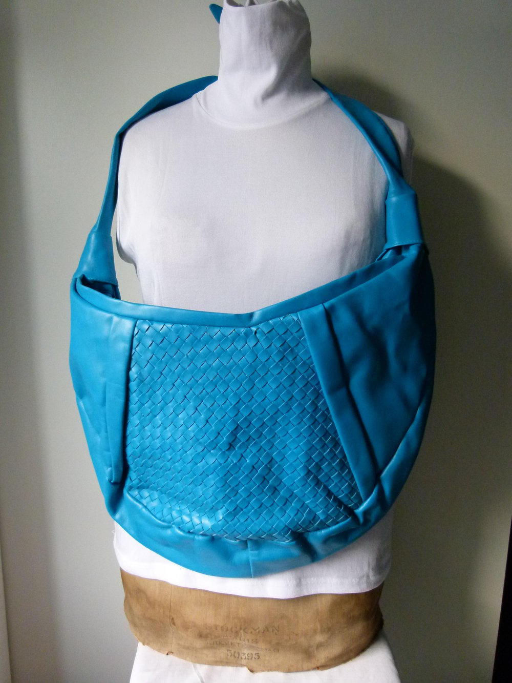 Umhängetasche Strandtasche in türkis, aus den 80ern, Boho Vintage Goa Hippie Sommer Retro Festival Tasche