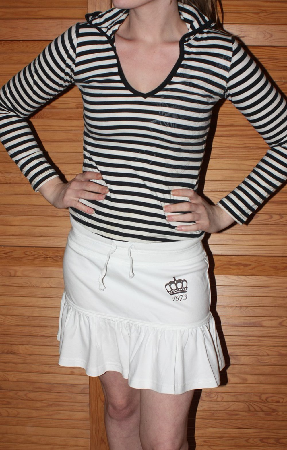 Shirt gestreift, Gr. XS mit Kapuze