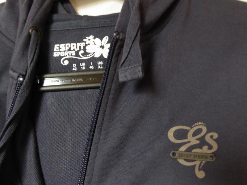 Dunkelblaue, lange Sweat-Jacke mit Kapuze von Esprit Sports