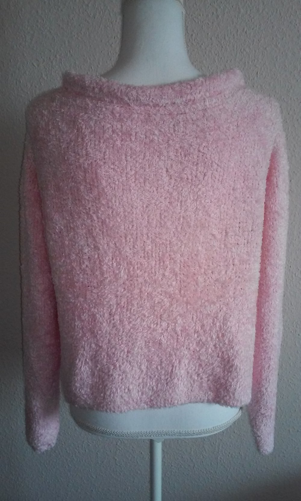 Neu Strickjacke Jacke Cardigan leichte Wolljacke Shirt Pulli rosa Handarbeit Gr.38/40