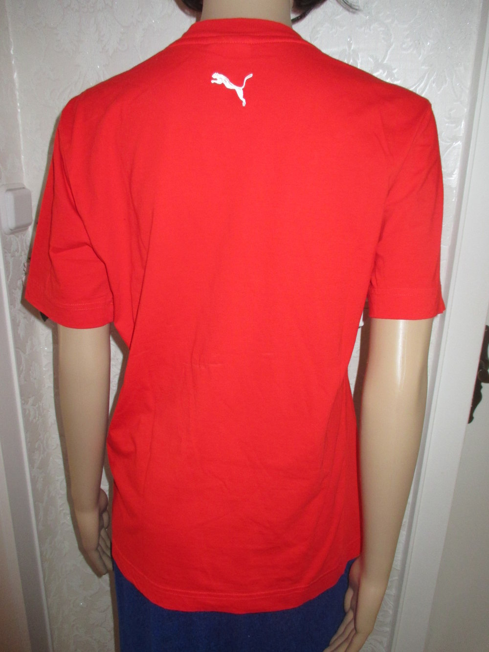 NEU * Herren oder Damen * Unisex * Basic * Freizeit * Sport * Kurzarm * Print * T- Shirt ''PUMA'' Gr. 44- 46, 48/ S- M * rot * weiß *