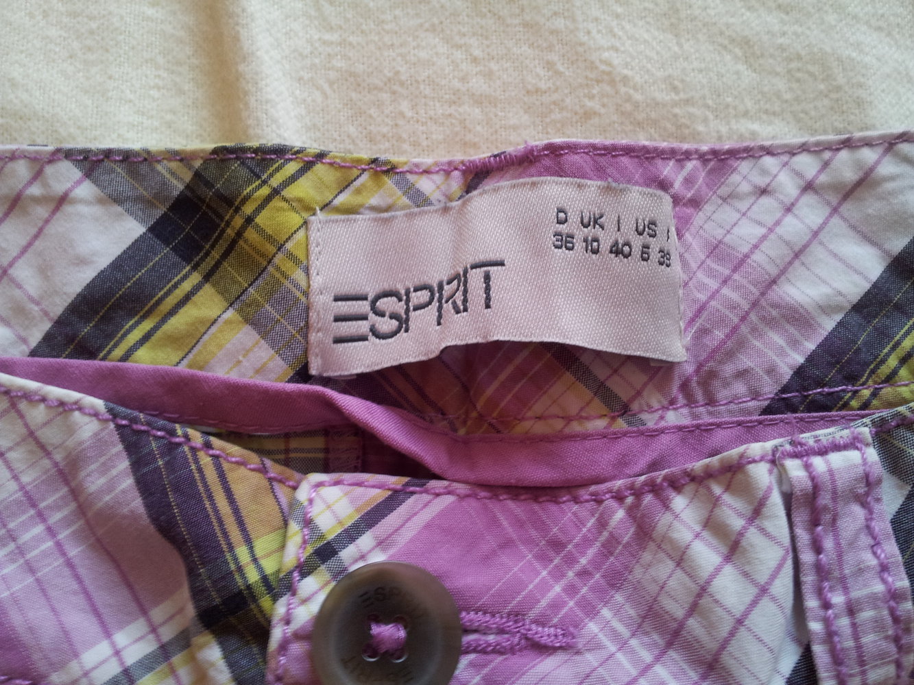 kurze Hose Shorts Esprit kariert  Gr. 36