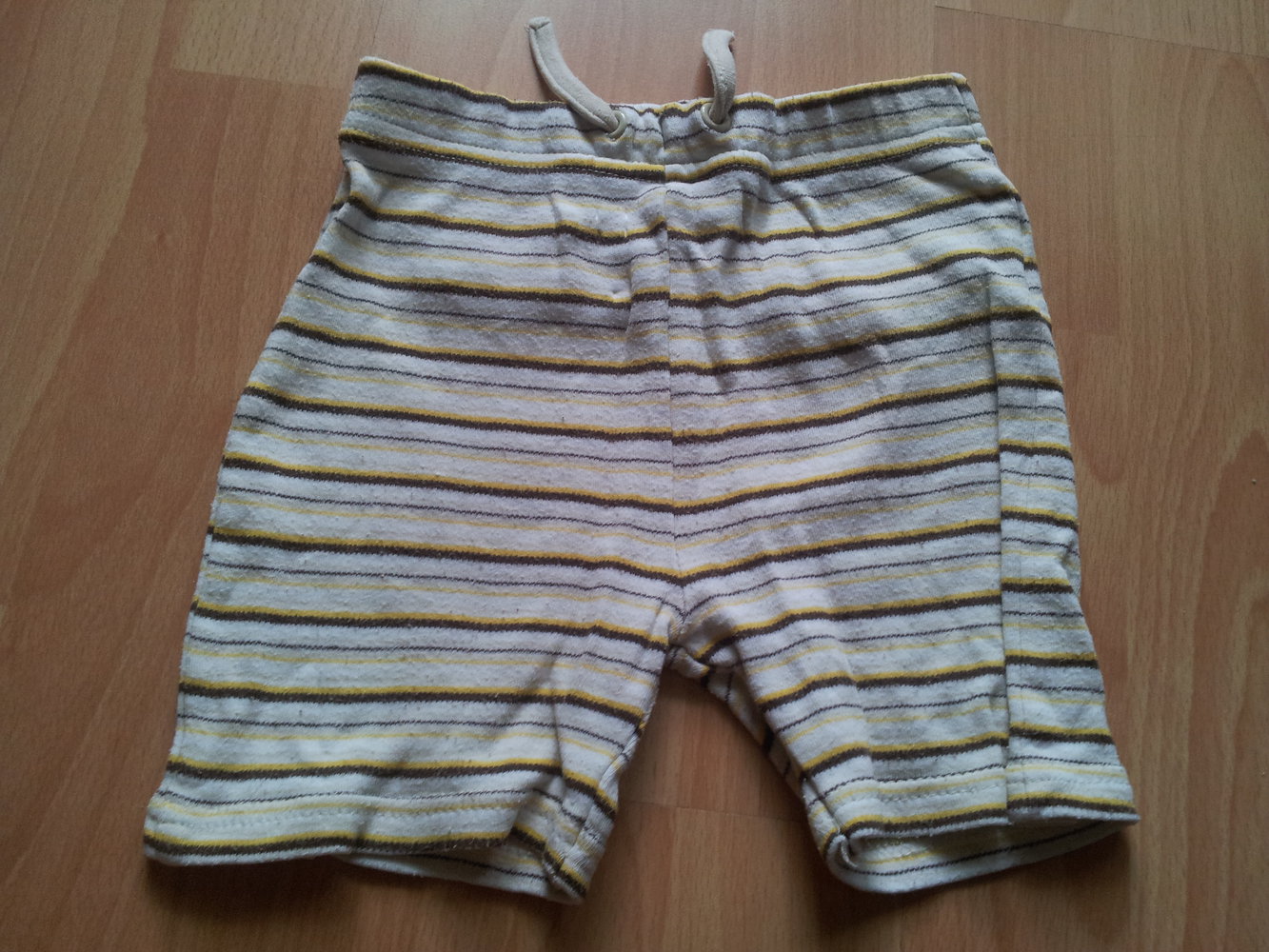kurze Hose gelb braun creme Streifen Gr. 80 stretch 