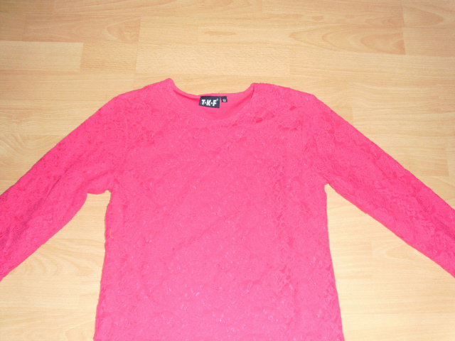 Langarmshirt von TKF, pink doppellagig, Gr. 164