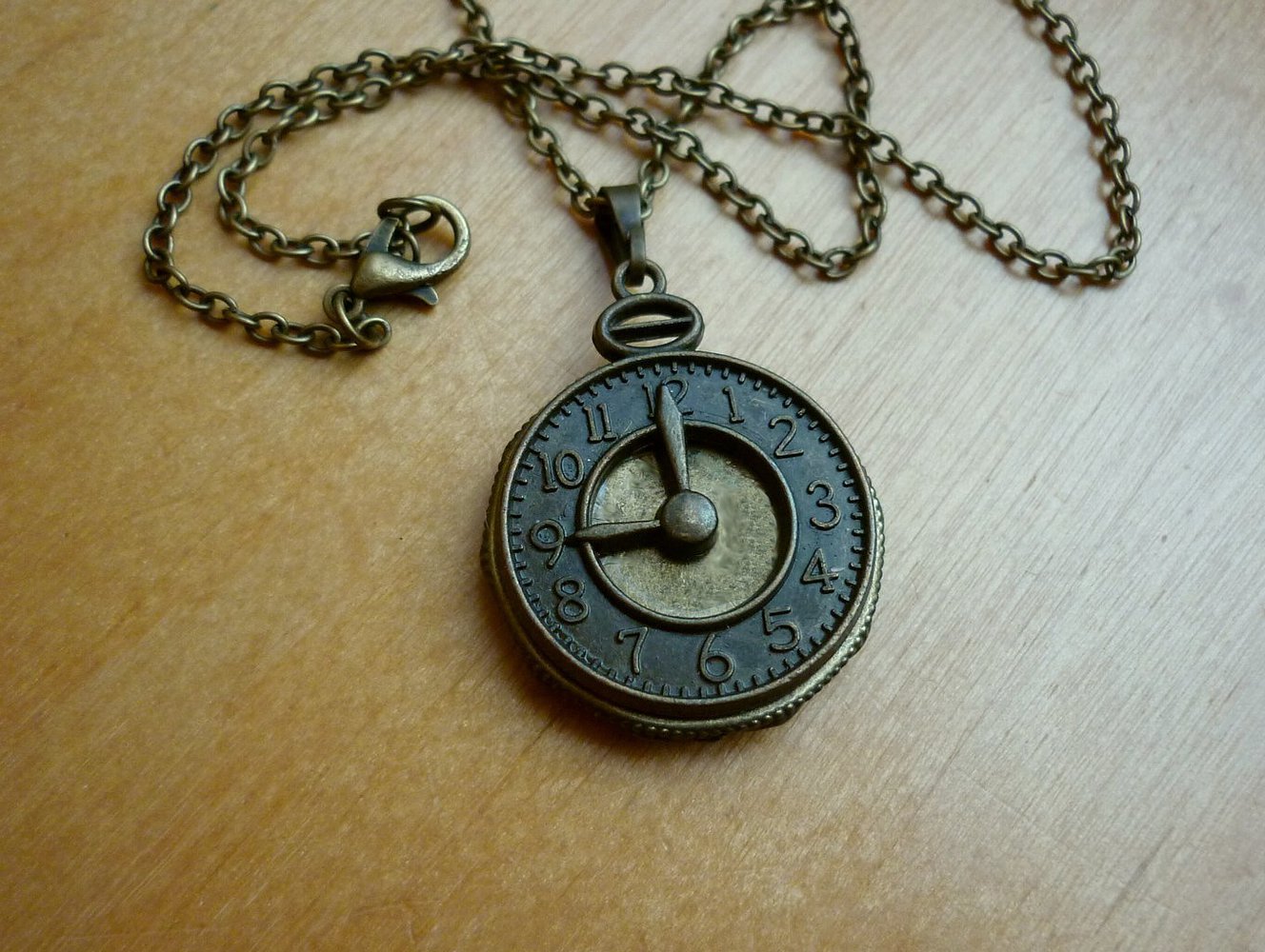 Steampunk Kette Zahnrad Wechselkette Fake Uhr Vintage bronze Gothic 2 Seiten