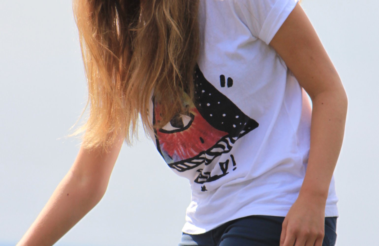 Weißes Shirt mit Print: Batik, Auge, Saved!