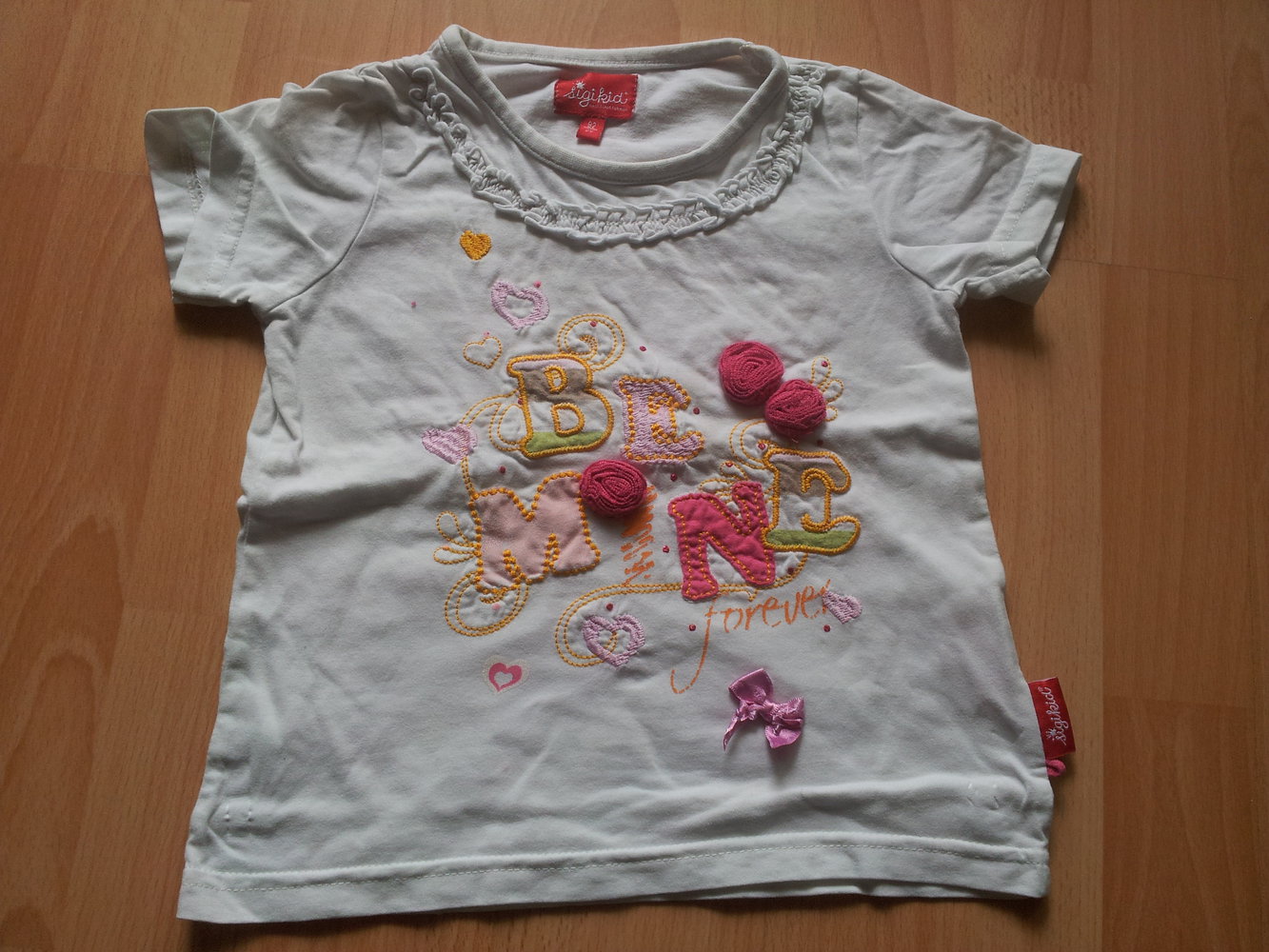 Shirt weiß, Blumen, Stickerei, Gr. 92 Sigikid