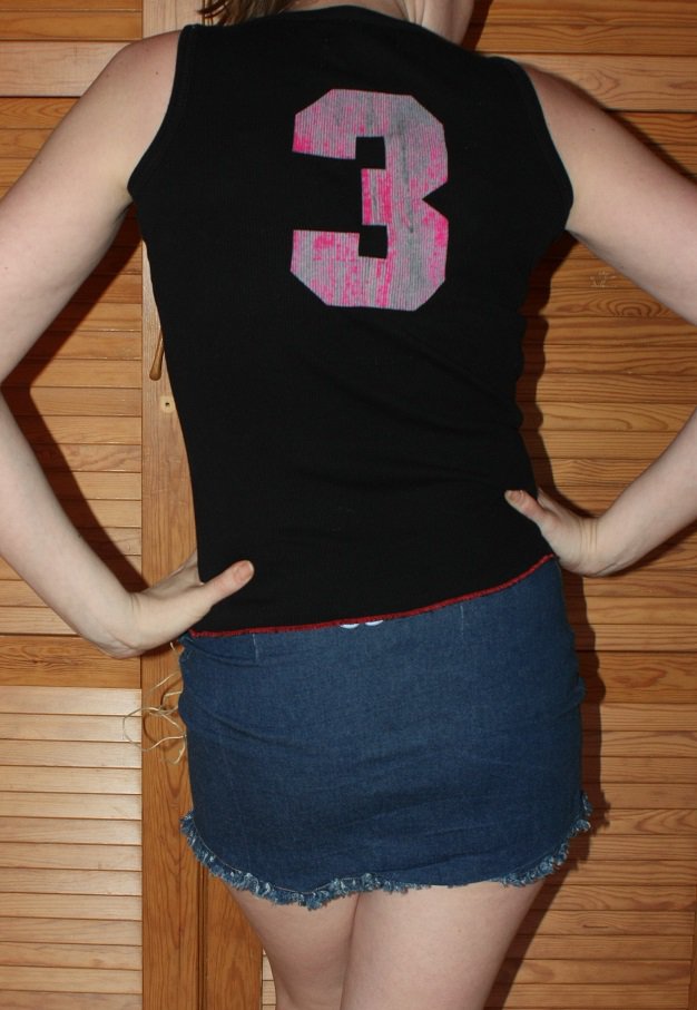 Freesoul Italia Top, Gr. S, Schrift vorne rot, hinten pink