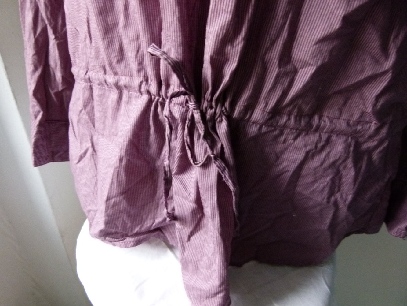 Long Bluse Tunika, violett pflaume gestreift & gemustert, Landleben Mori Lagenlook Festival Boho