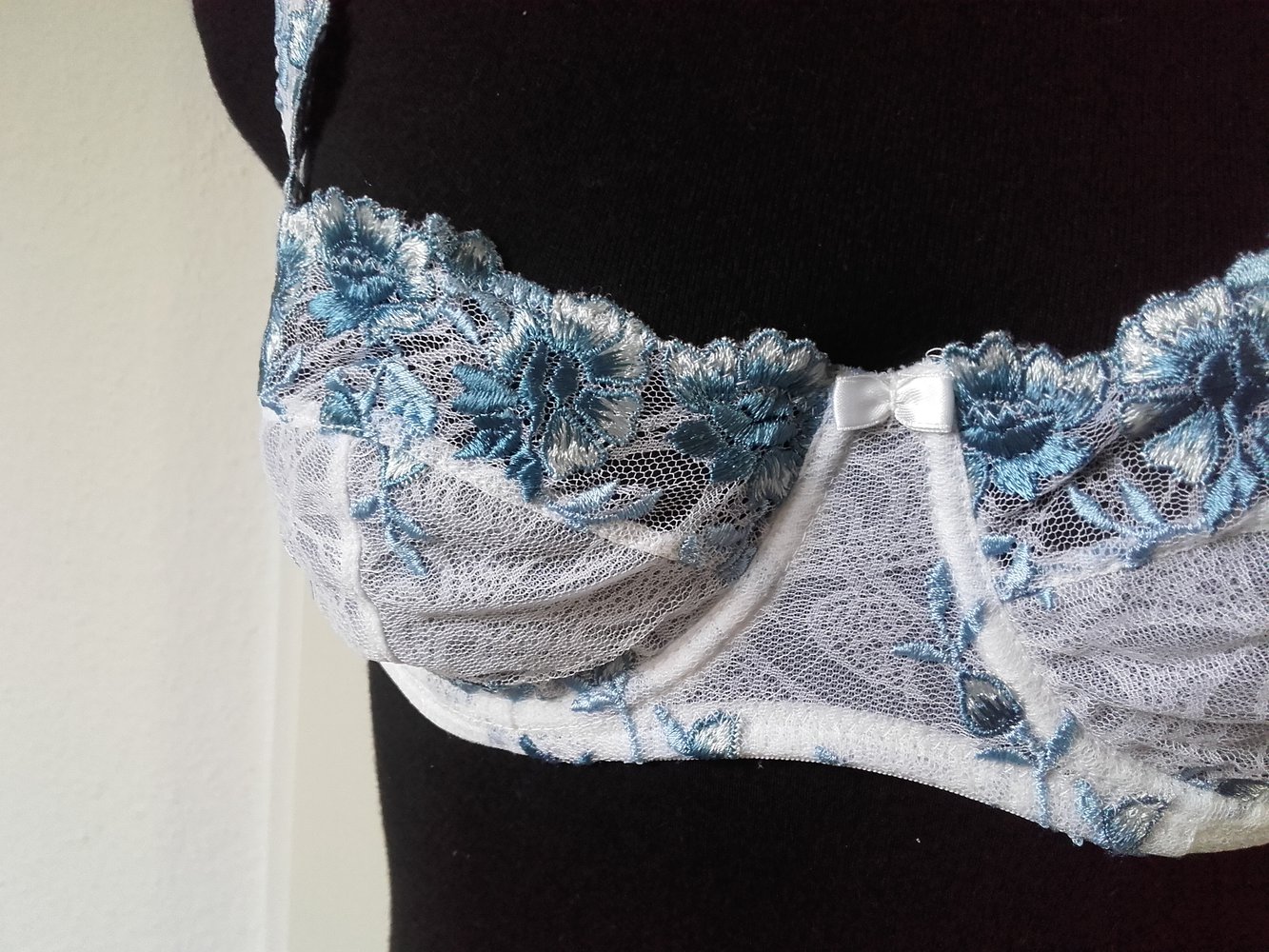 Magali, blau weiß durchsichtiig, slip 40 BH 75C