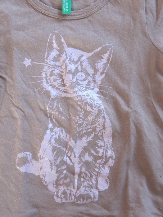 Süßes langarm Shirt Bennetton Gr. mit Katze print