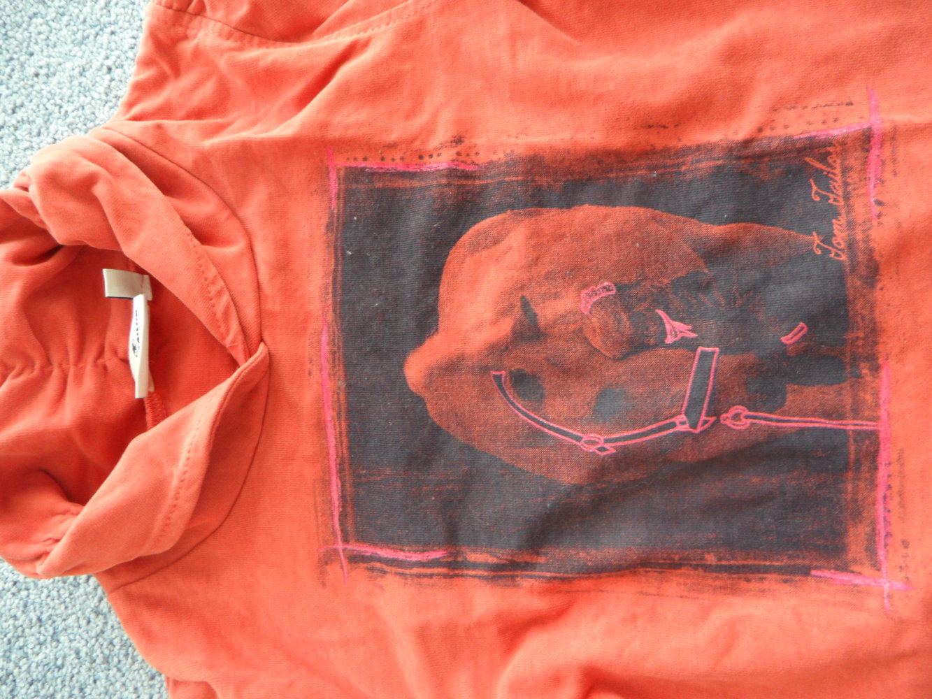 Tom Tailor Langarmshirt mit Kragen Pferde Reiter Fotodruck