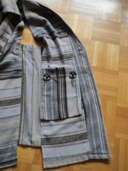 Weste, gestreift, grau-beige-schwarz