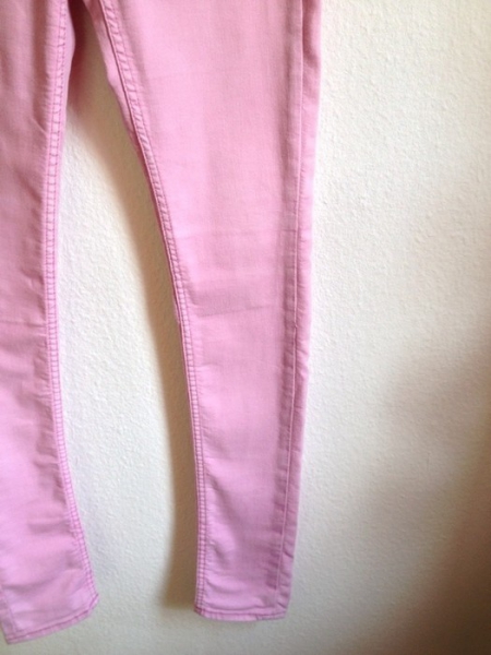 Rosa Skinny Stoffhose