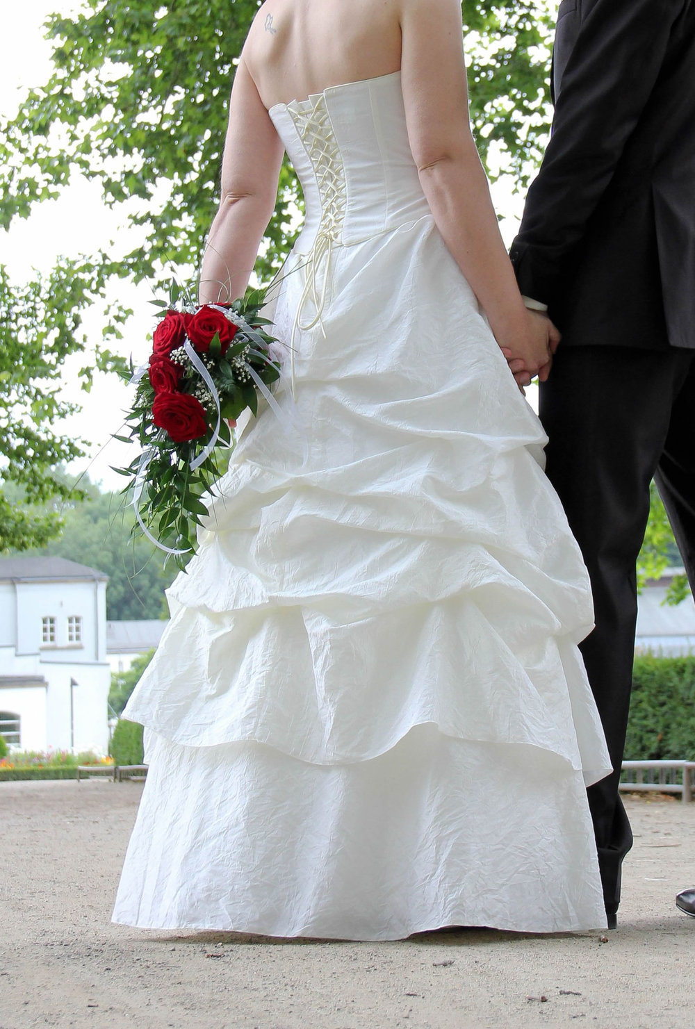 Brautkleid 36 in creme | 4-Teilig: Rock, Corsage, Bolero und Reifrock