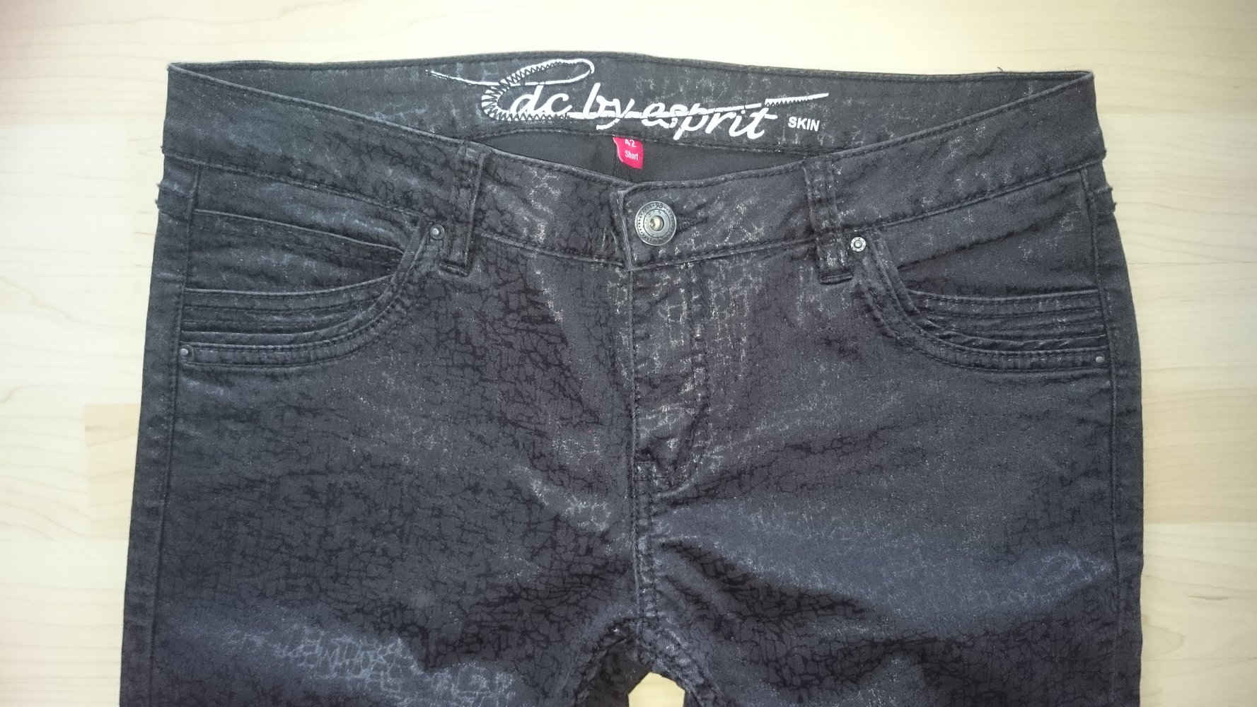 Edc by Esprit Hose Gr 42 Short schwarz Lederoptik