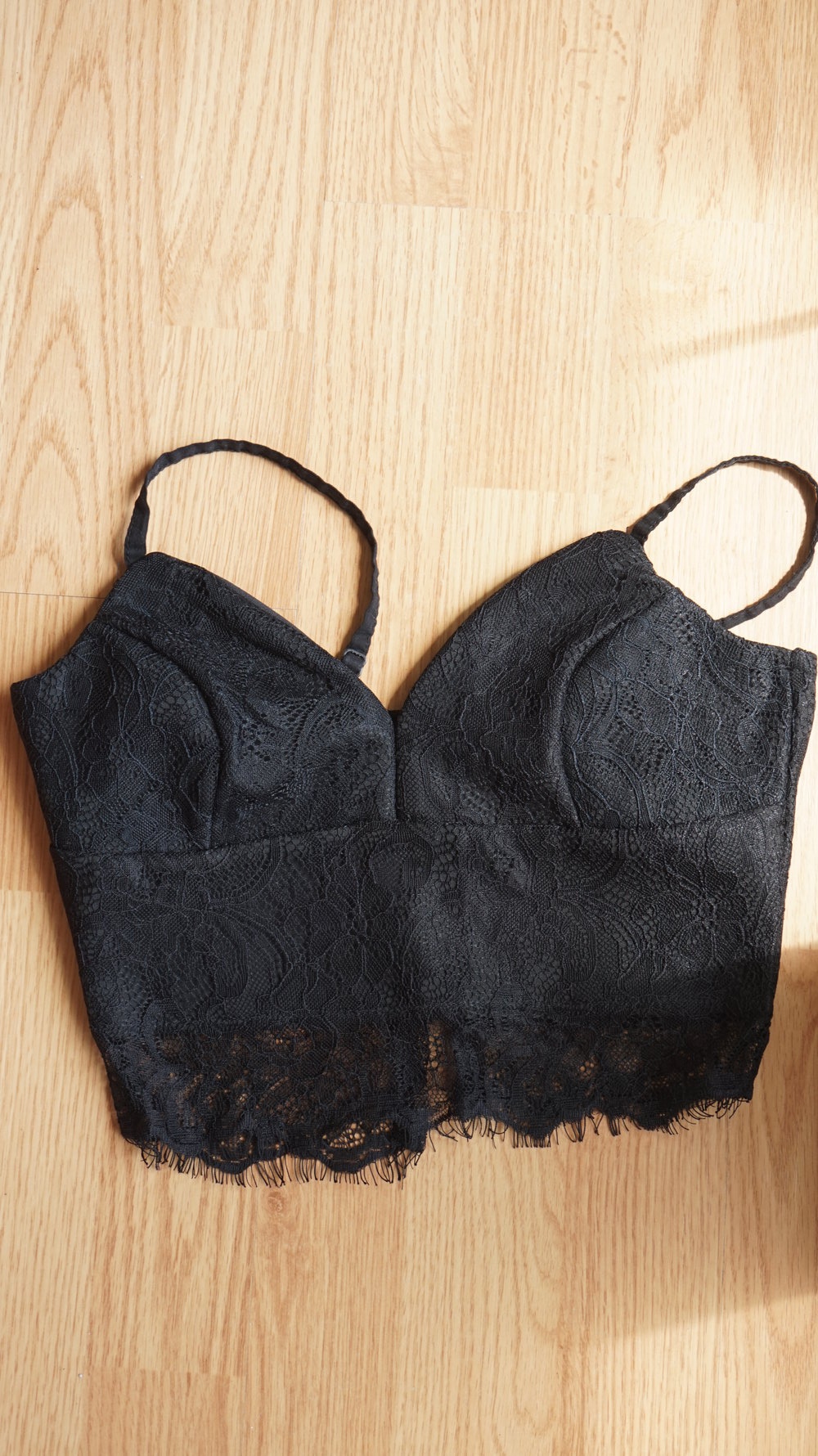 schwarzes Oberteil/Bralette/Croptop Spitze