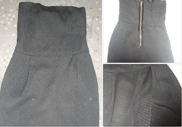 Zara Kleid Schwarz Tubekleid Trägerlos