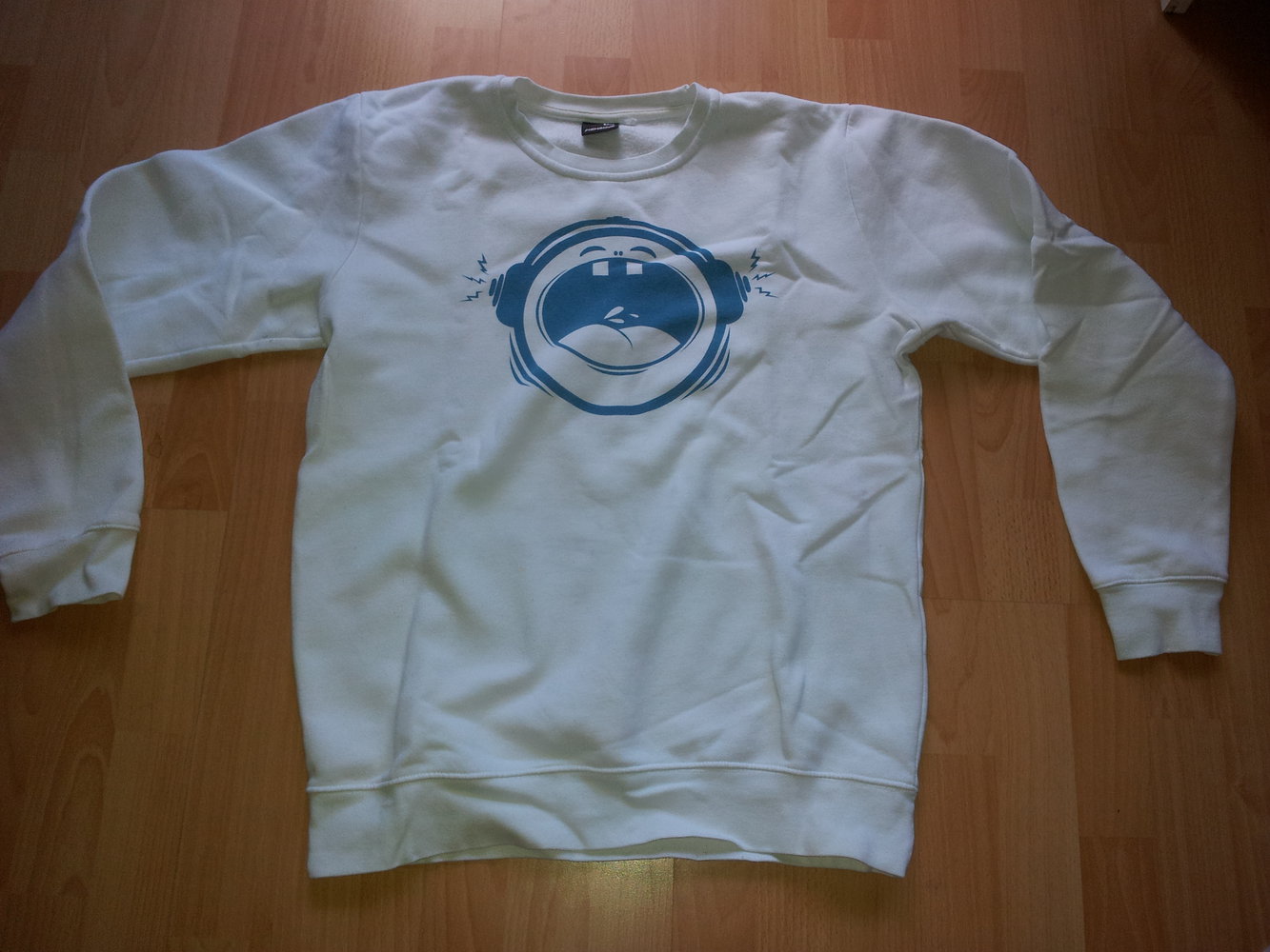 Pullover weiß Musik Kopfhörer Smiley Fishbone 