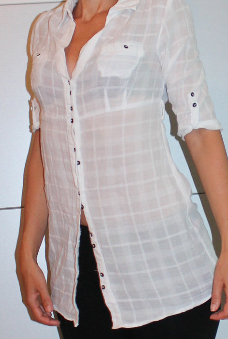schönes Hemd / Bluse in weiß lang