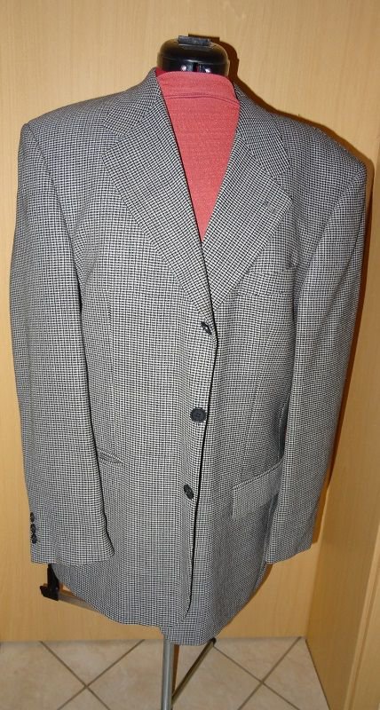 Sakko Blazer Commander Gr. 52 - TOP Pepita Jacket schwarz weiß kariert