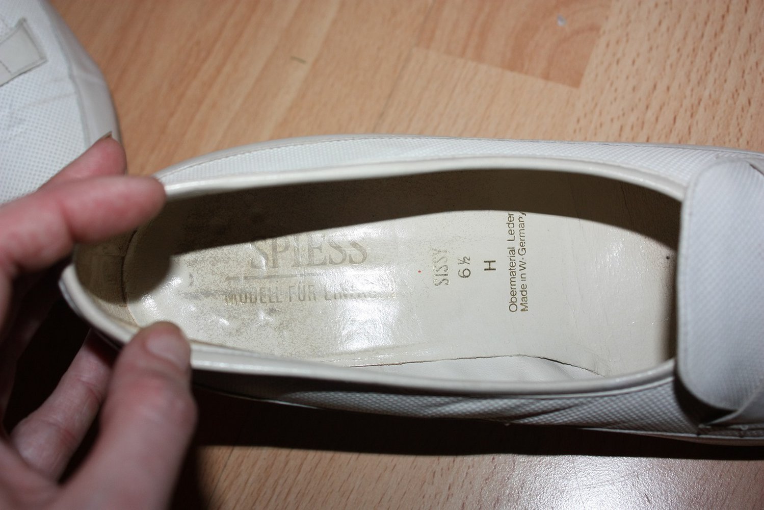 Weiß creme Pumps, Spiess, Leder, Gr. 39,5