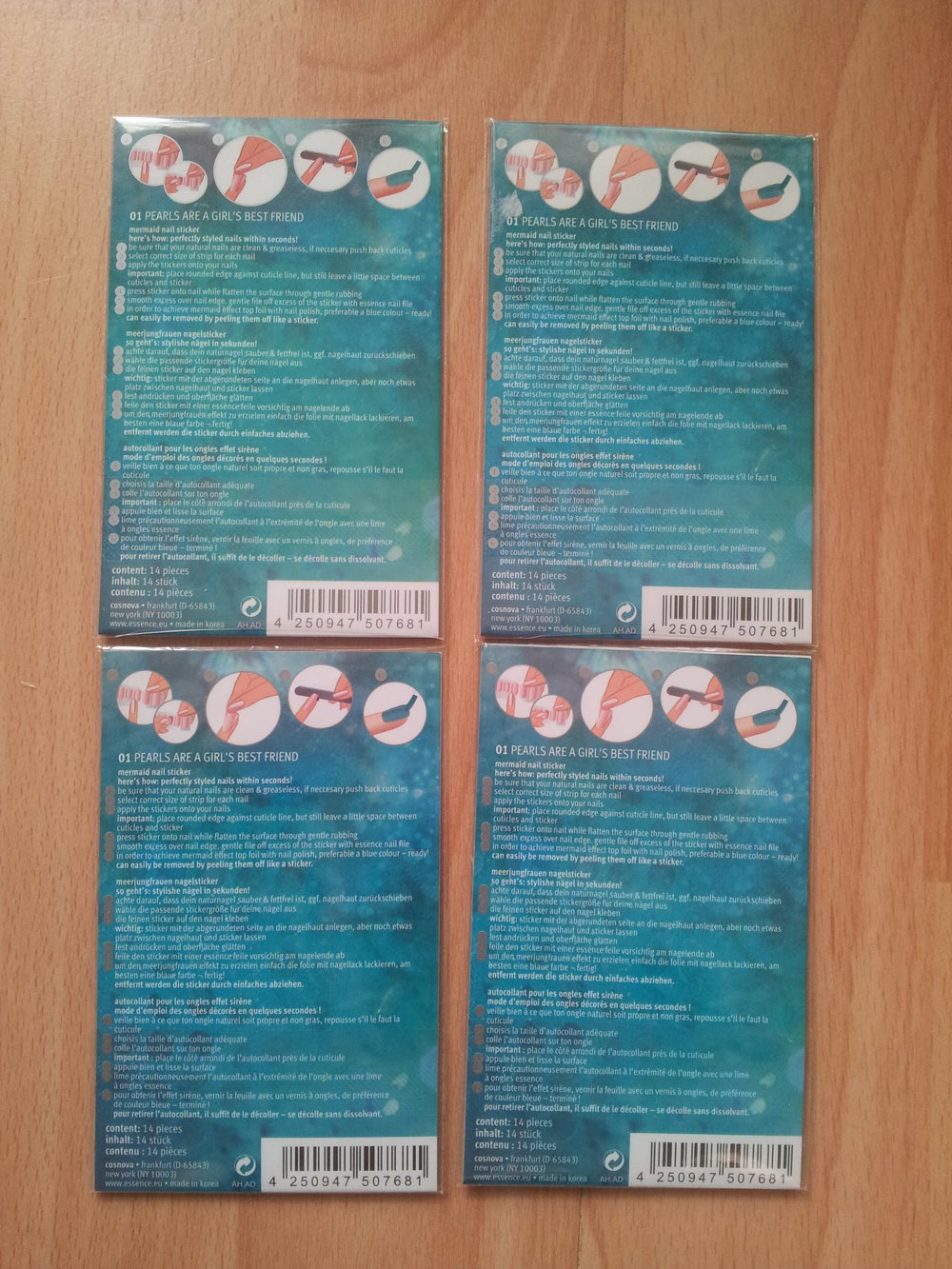  4x Nagelsticker Nageldesign Fingernägel Aquatix NEU