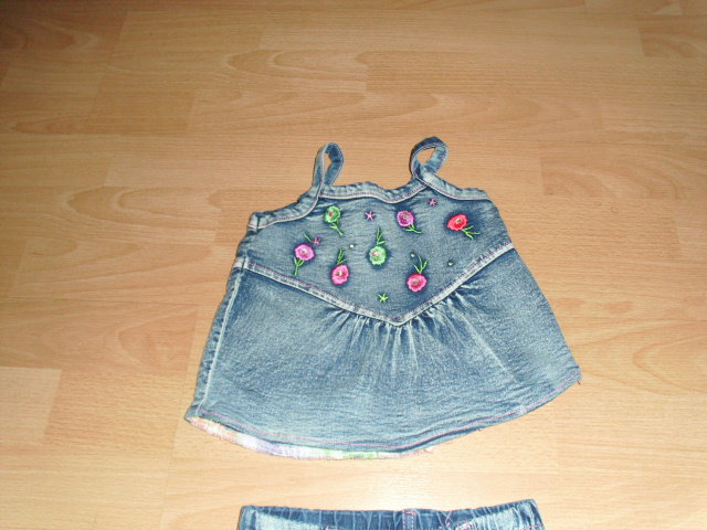 2 Teiler, Shorts und Top aus Jeans, Gr. 86