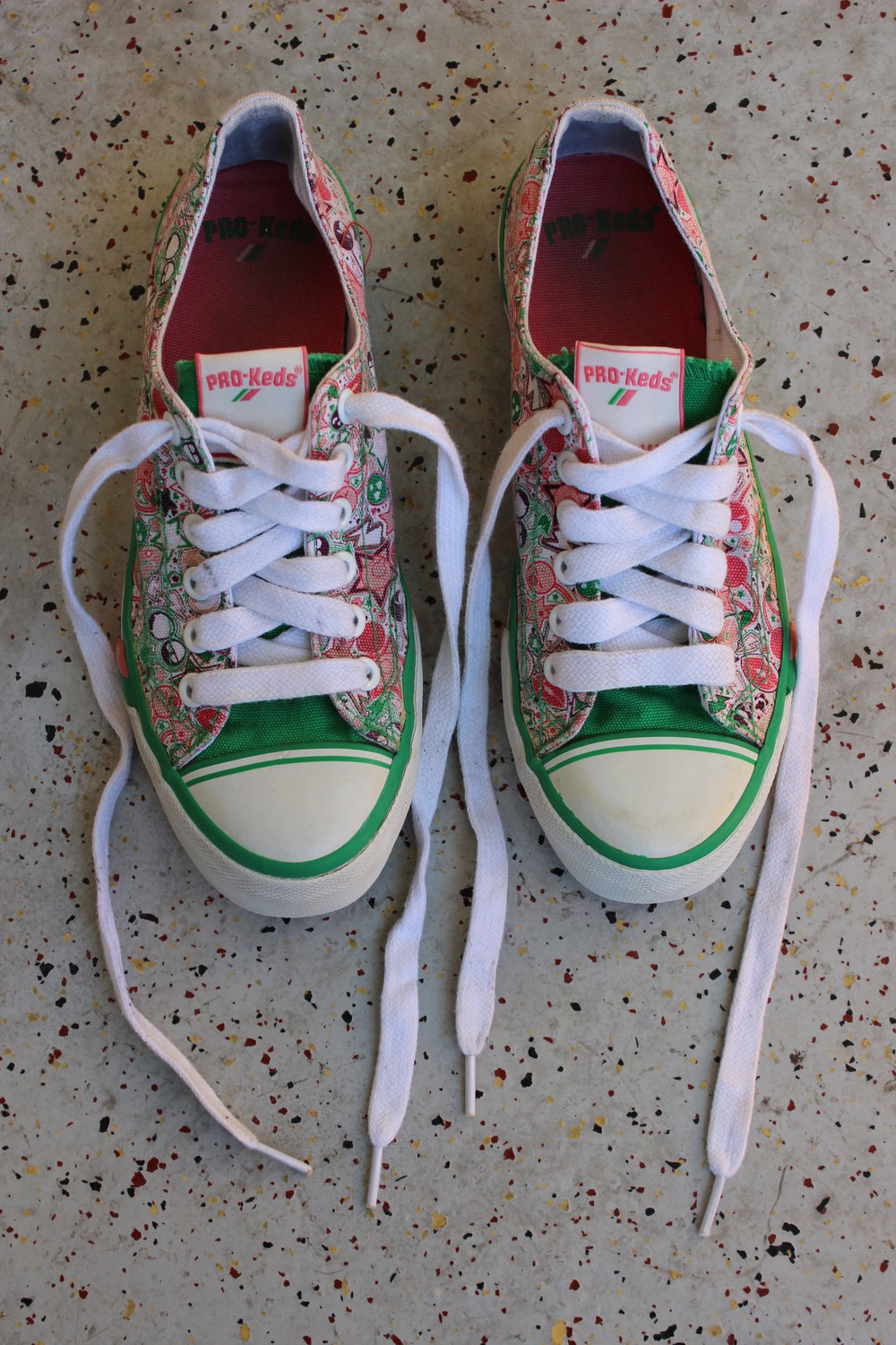 PRO KEDS Royal Kult Sneakers Comic pink grün weiß