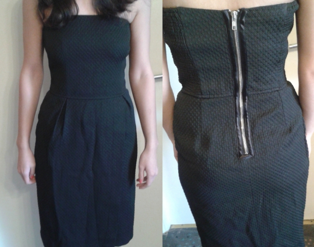 Zara Kleid Schwarz Tubekleid Trägerlos