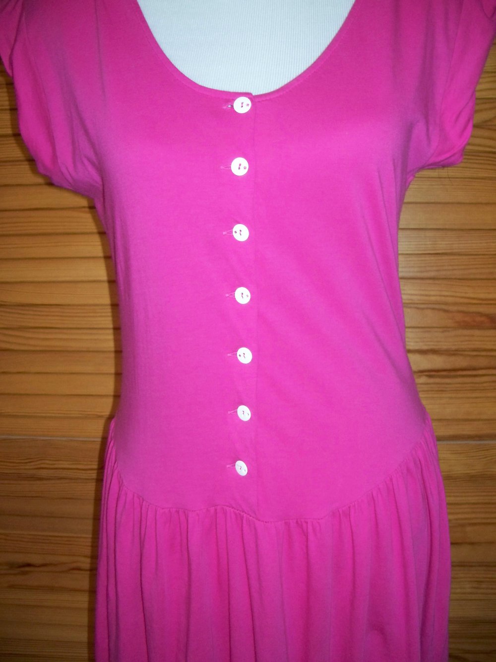 VINTAGE// Wadenlanges 80er-Baumwollkleid für den Sommer