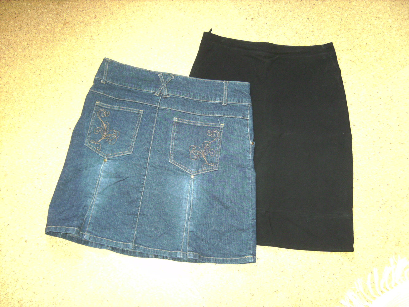 Jeansrock knielang, Stretch Gr. 40, blau, Kellerfalten, TCM, Stiefelrock