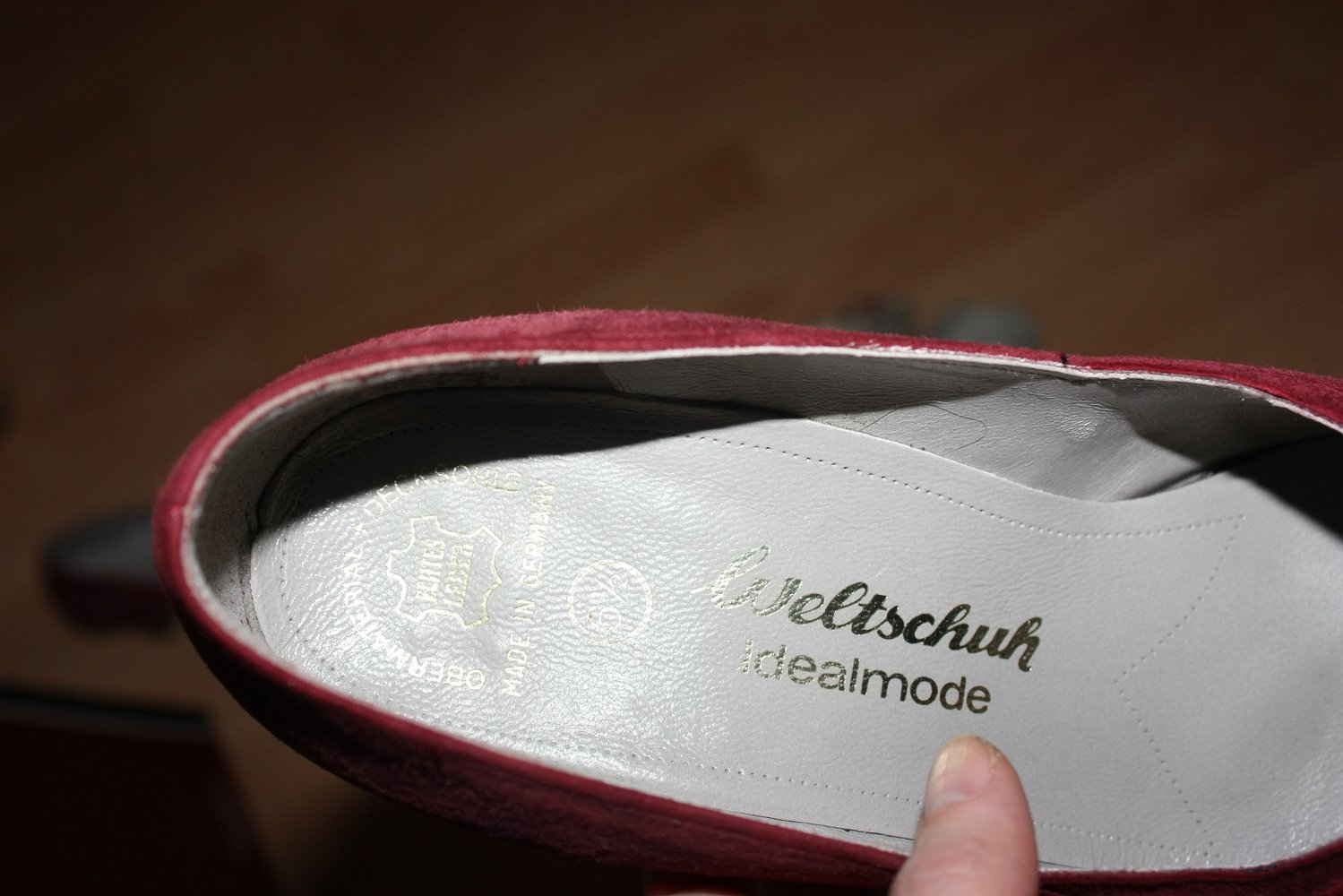 Rote Echtleder Pumps, Gr. 39 1/2, Wildleder, samtig weich