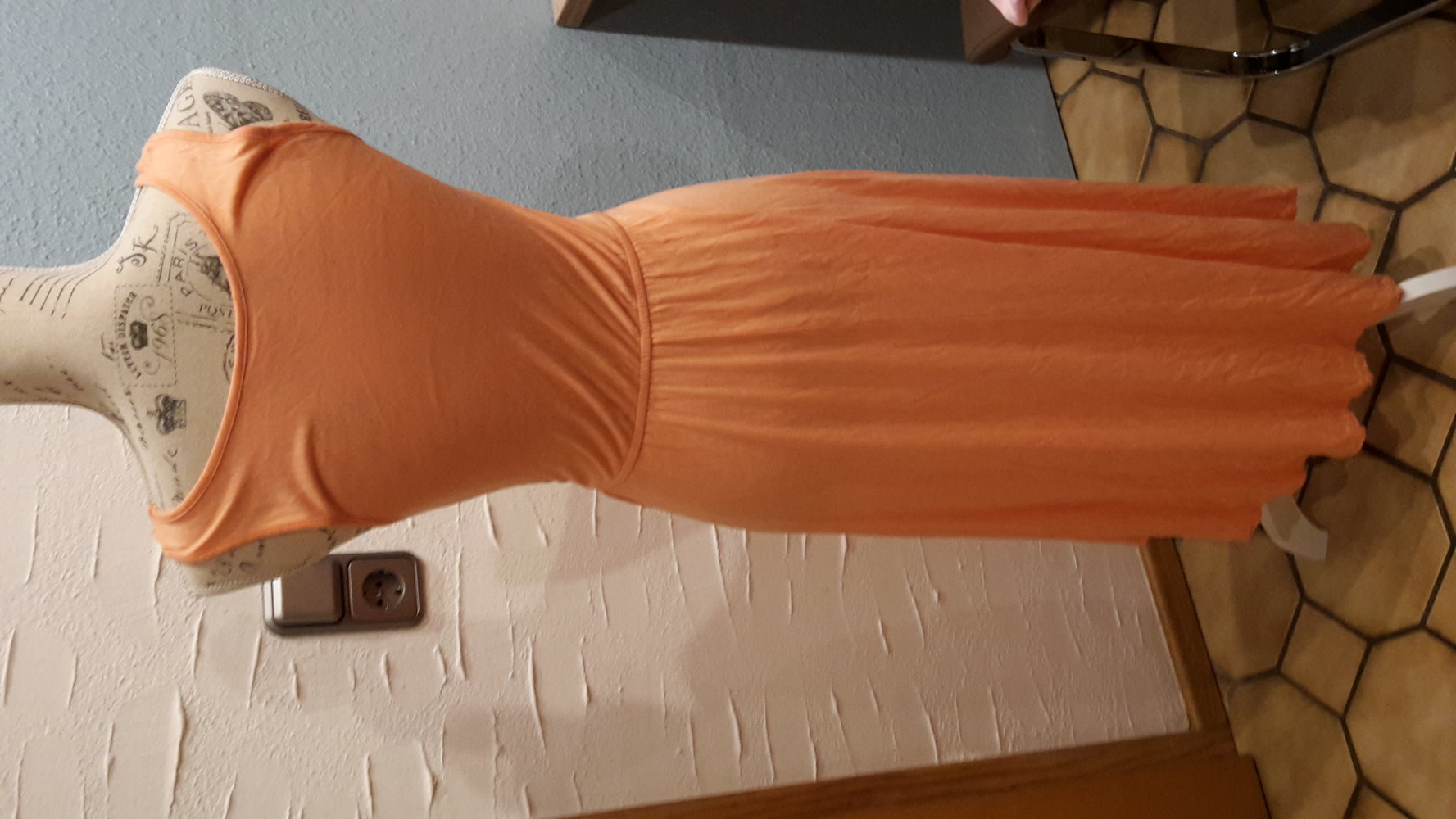 Vokuhila Kleid, apricot, Sommer, S,  CFL, orange Stretch