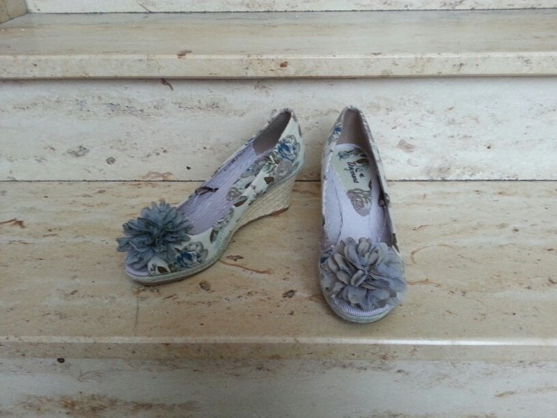 Wedges Keil Peeptoes 38 bunt Blumen