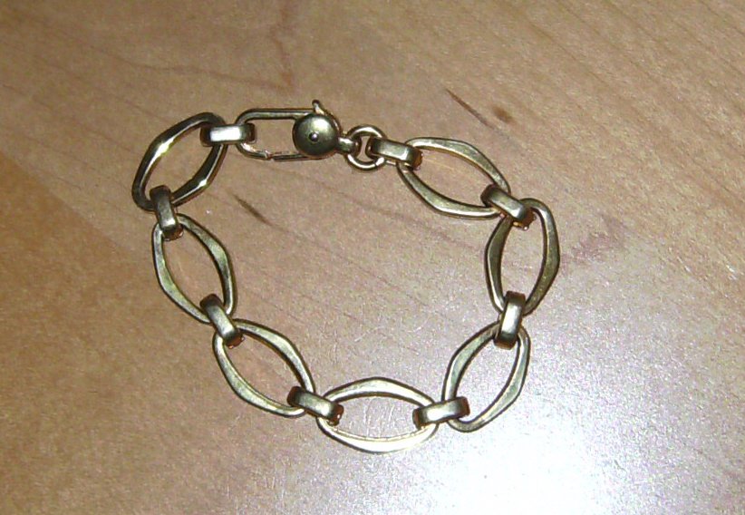 Gliederkette formschön, Anker, Modeschmuck Armband, goldfarben Grobgliedrig Retro Design