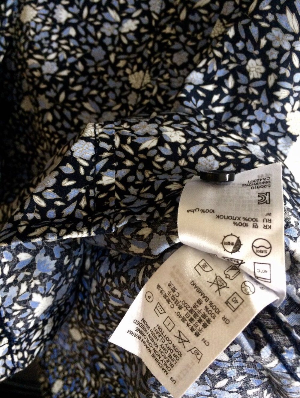 Blümchen Bluse dunkelblau Gr.M