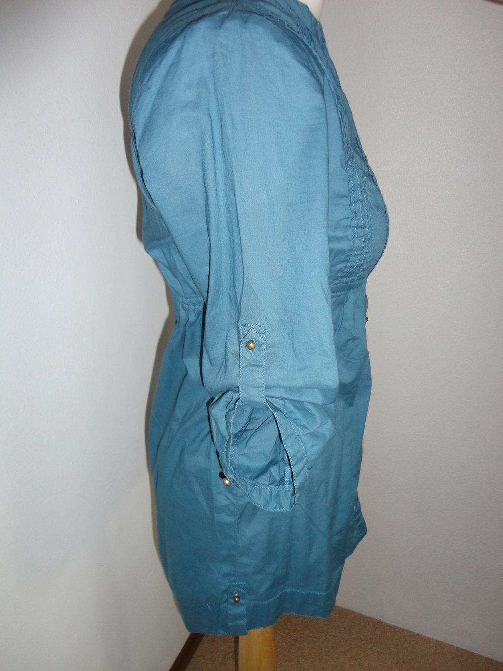 Tunika Bluse Longbluse petrol blau grün Basic Orsay Blogger Style 36