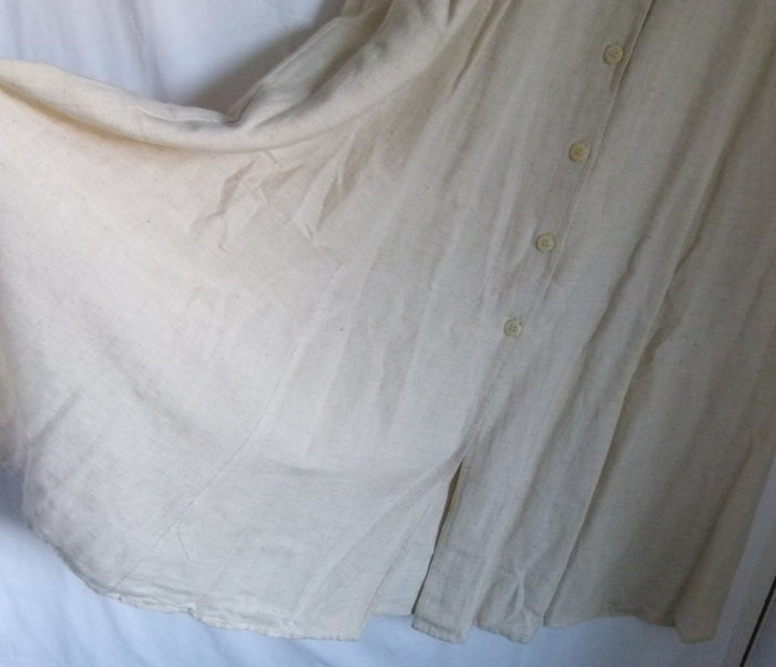 Sommerkleid mit Leinen-Anteil, natur, mit schöner Rückenlösung, Boho Goa Festival Sommer Landhaus Mori Cottagecore