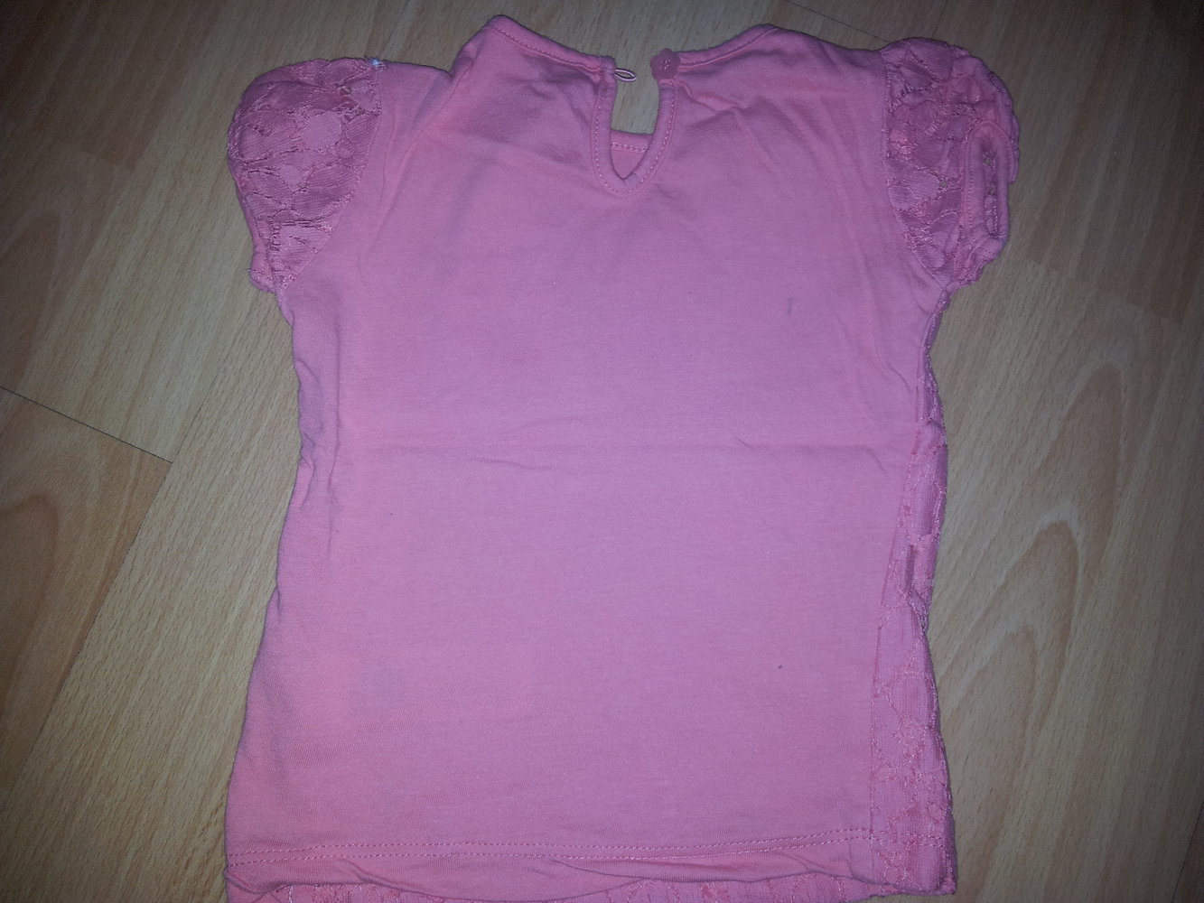 Tshirt mit Spitze Lachs Gr 86