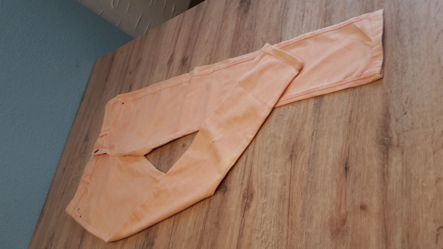 Gr.38 S M NEUw. Jeans Stretch rosa Batik Pfirsich Hose chic
