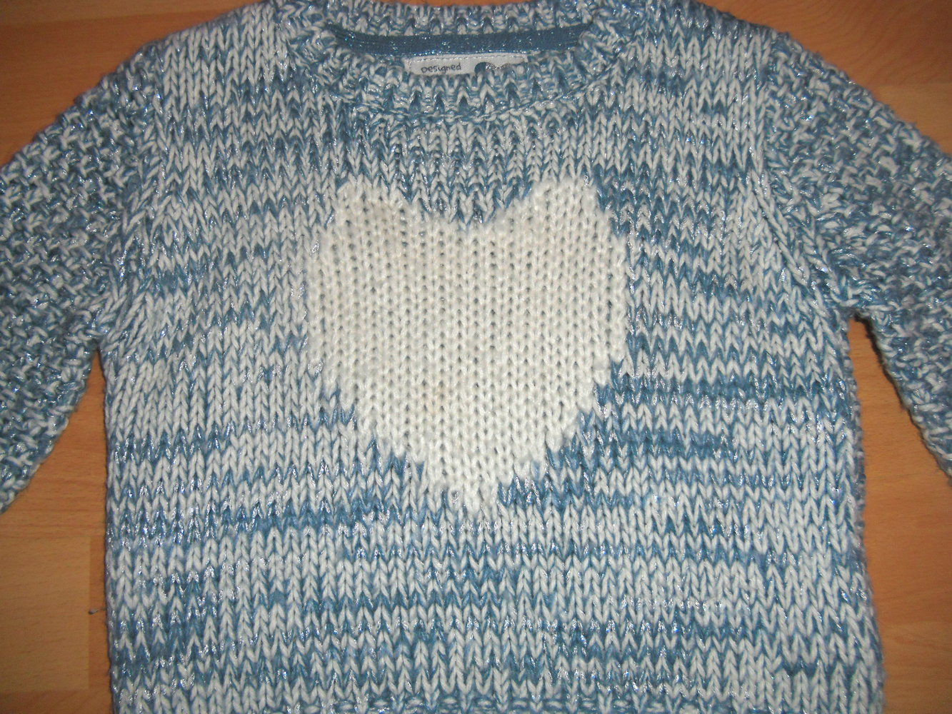 Young Dimension/engl. total süßer,dicker Glitzer-Strickpulli Gr. 6-7y ca 116-122